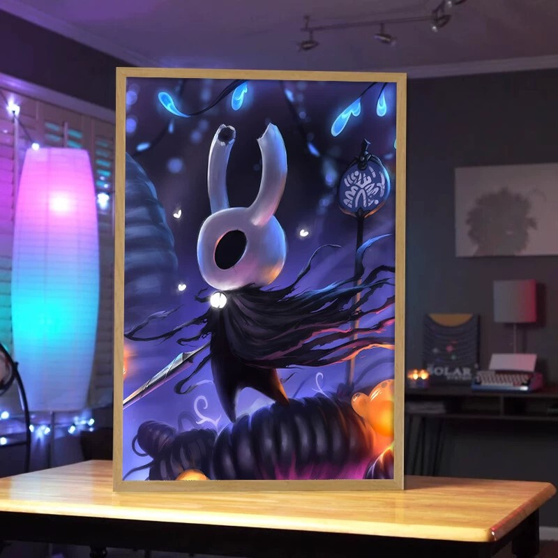 Hollow Knight Light Painting Main Character Little Knight Battle Version Led Atmosphere Lamp Bedroom Decoration Wholesale Direct from Manufacturer Hollow Knight Light Painting Main Character Little Knight Battle Version Led Atmosphere Lamp Bedroom Decoration Wholesale Direct from Manufacturer