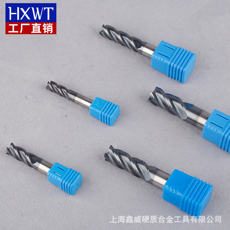 45度四刃钨钢圆鼻涂层铣刀ALTIN涂层不锈钢专用R角牛鼻刀数控刀具