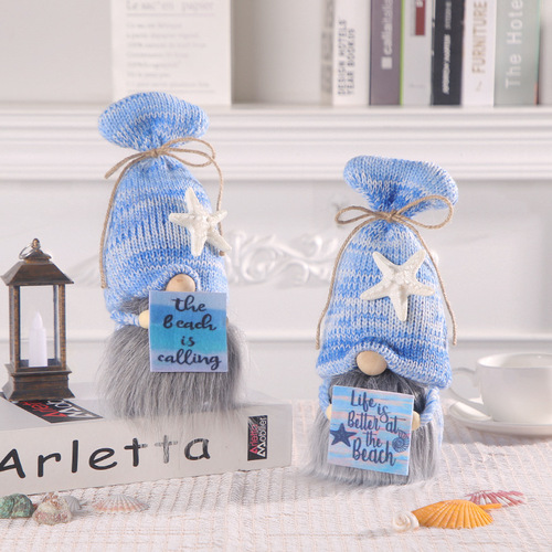 Love in Hong Kong Lovely Ocean Festival placard doll knitted faceless doll starfish gnome Rudolph doll ornaments