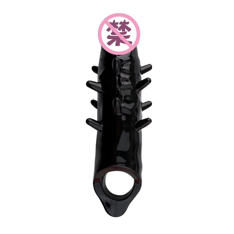 Spiked Wolf-Tooth Condom Sleeve TPE Textured G-Spot Stimulator Delay Cover — detail image 5