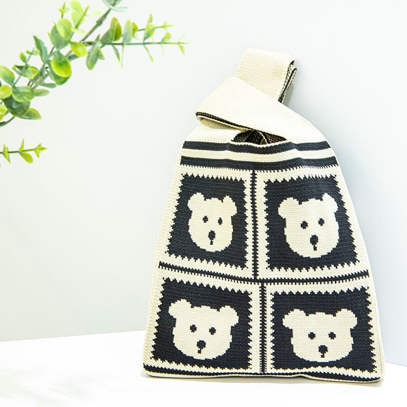 新款户外百搭针织托特包网红手办包包手机收纳包包ins女士手提包