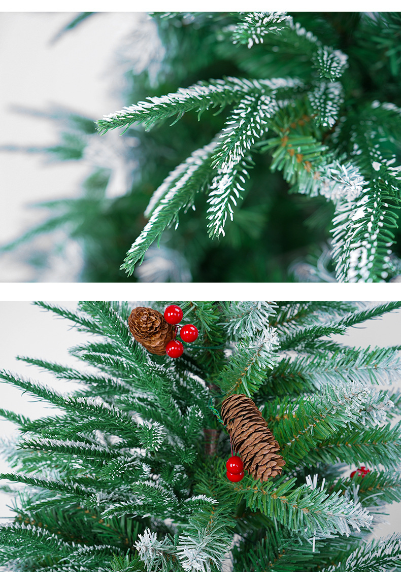 Albero di Natale transfrontaliero nuovo PE sottile neve verde simulazione decorazione natalizia palla di Natale albero appeso_voghion.com