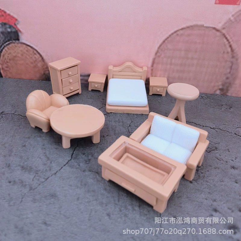 Аксессуары для кукольного домика BJD, украшения для модели сцены «сделай сам», игровой домик, искусственная маленькая мебель, мини-стол, стул, диван
