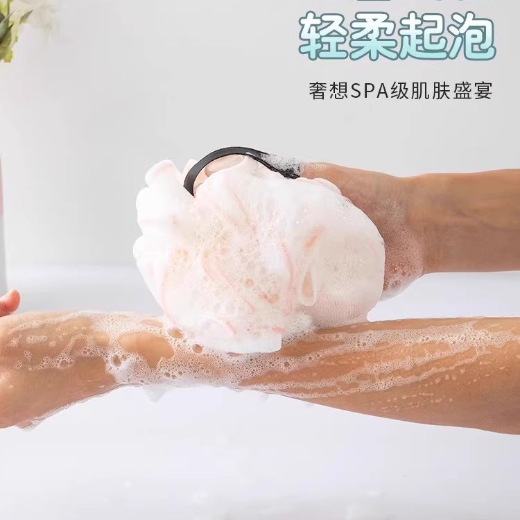 Bola de baño grande nueva flor de baño suave no dispersa durabilidad linda chica bola de baño lavabo espalda