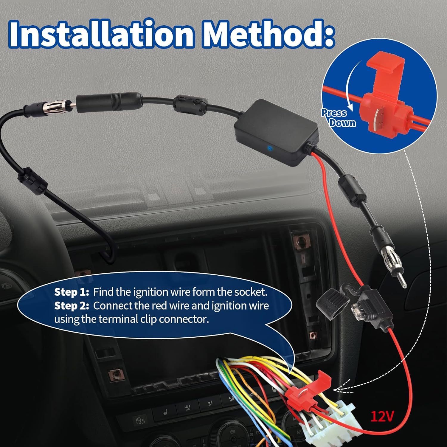 Cross-Border Car Radio Antenna Fm Signal Amplifier Car Radio Fm-Ant208 Antenna Wholesale