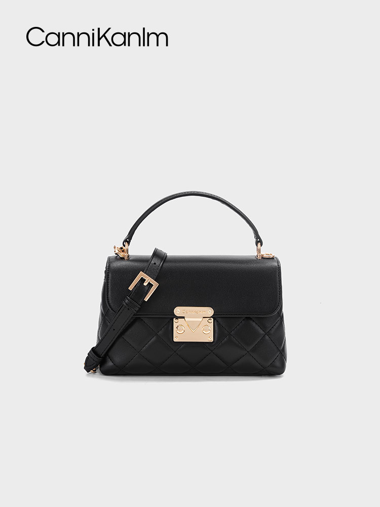 Cannikanlm Official Genuine Leather Quilted Small Square Bag for Women 2025 New High-Quality Commuter Shoulder Crossbody Bag
