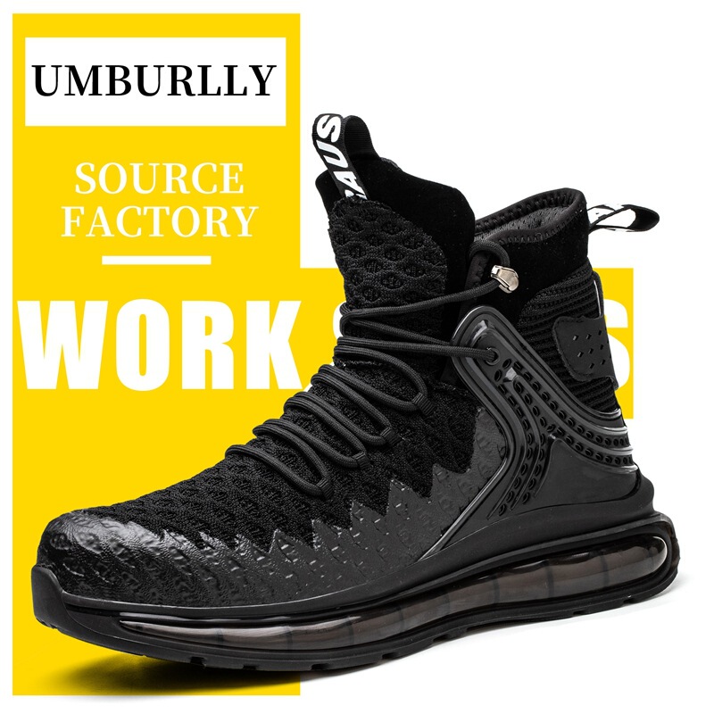Light custom wholesale labor protection shoes anti-smash anti-puncture comfortable lightweight winter shock absorption air cushion bottom work shoes wear-resistant
