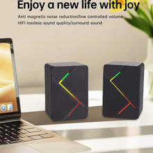 工厂现货K2066七彩发光笔记本台式USB有线电脑音响便携式音箱跨境