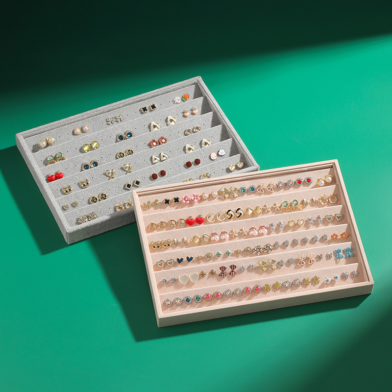 耳釘收納盤絨布首飾托盤大容量耳針飾品展示盤陳列看貨盤擺攤道具