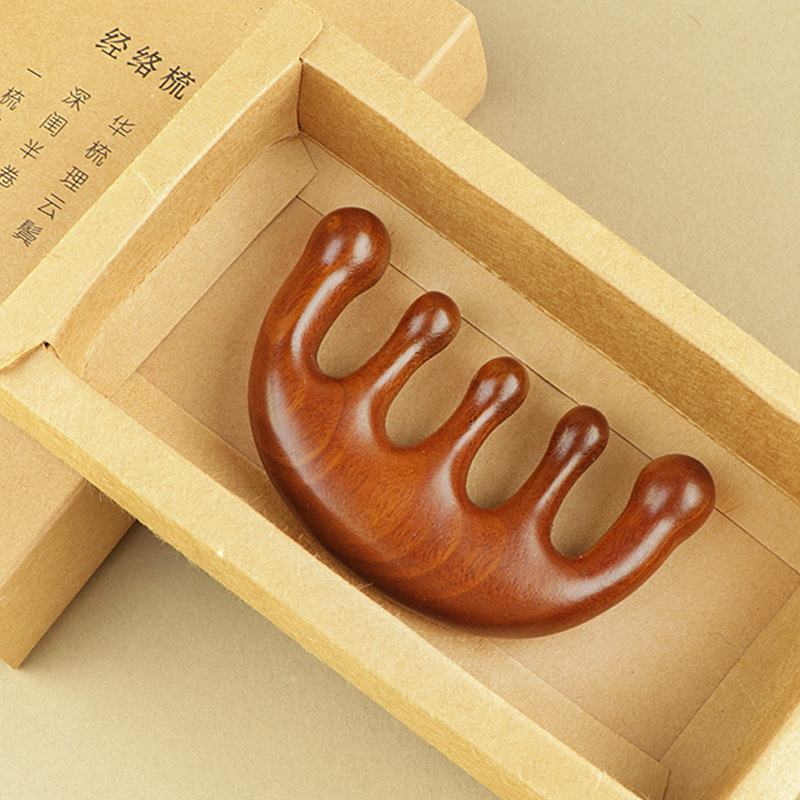 檀木マッサージ櫛マッサージ櫛頭経絡櫛は木製経絡櫛を持ち歩いています。|undefined