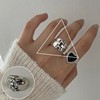 One size brand retro ring, silver 925 sample, internet celebrity, European style, on index finger