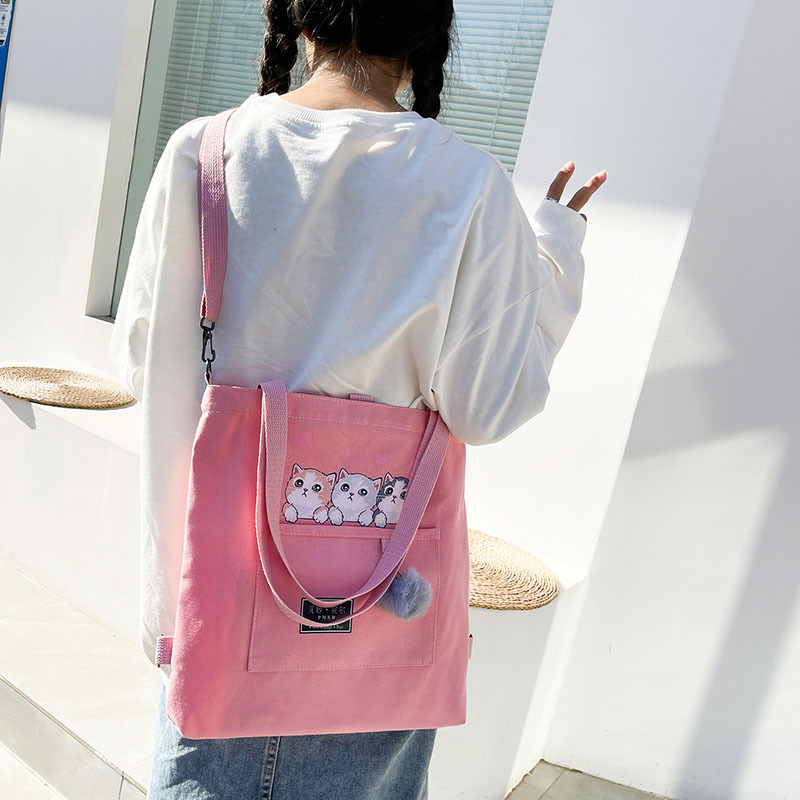 Large-capacity canvas bag 2024 new style fashionable and trendy student class bag, Korean-style simple tutorial bag, one-piece consignment undefined