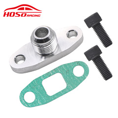 Car Parts Silver AN10 Suitable for T3T4 with Gasket Turbine Oil Outlet Flange Gasket Adapter Kit