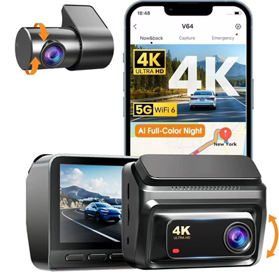 V64 Cross-Border 4K+1080P Front and Rear Lens High-Definition Night Vision Dash Cam (Driving recorder)