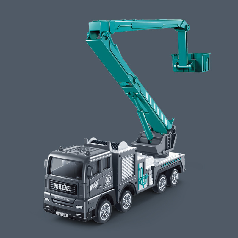 [Lote de caja sin venta al por menor] Simulación de vehículos de mantenimiento y rescate de la ciudad, vehículos de ingeniería, modelos de escaleras de escalada, juguetes para niños