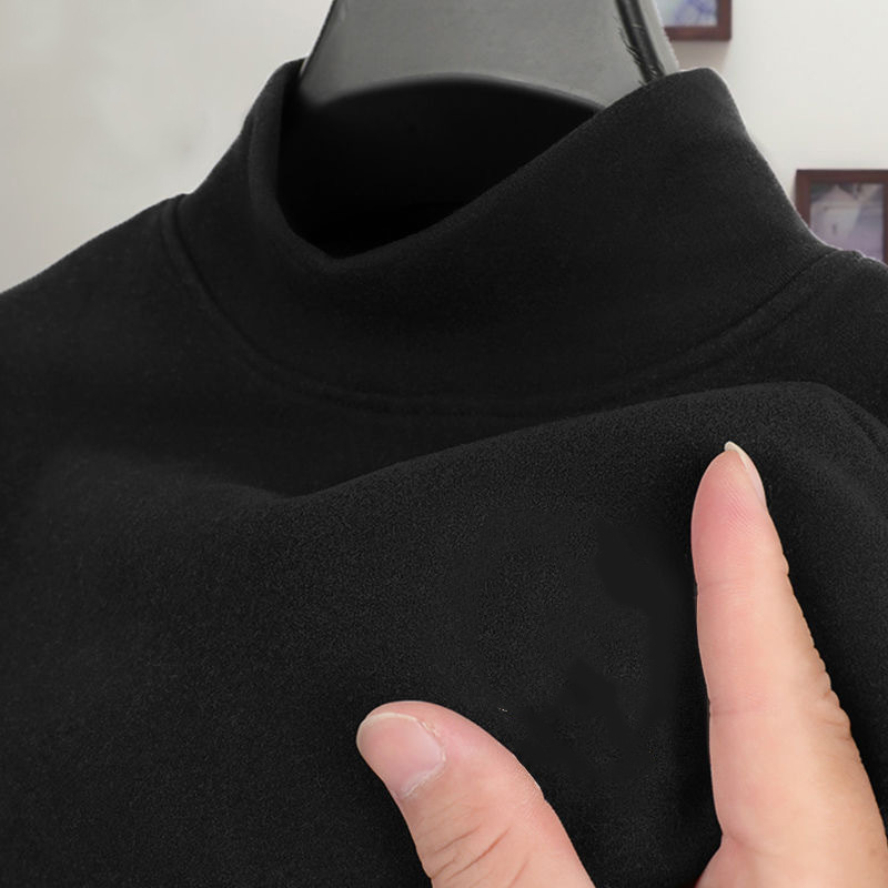 Media cuello alto de terciopelo Negro