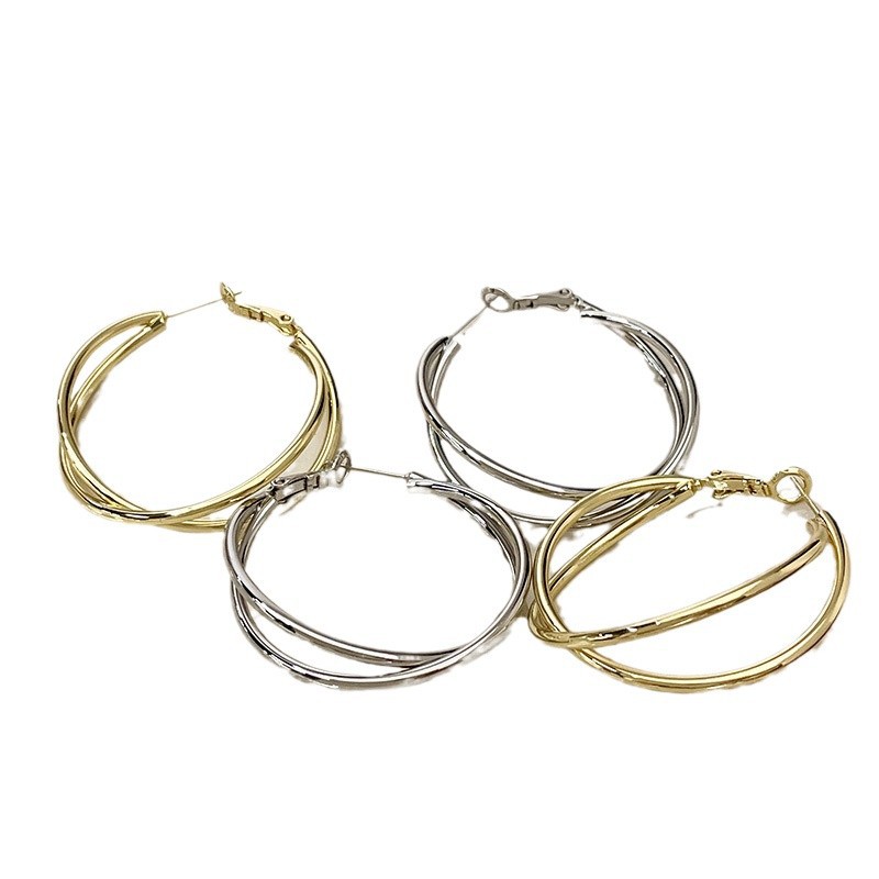 Unique Sculptural Hoop Earrings For Women Large Statement Design_voghion.com