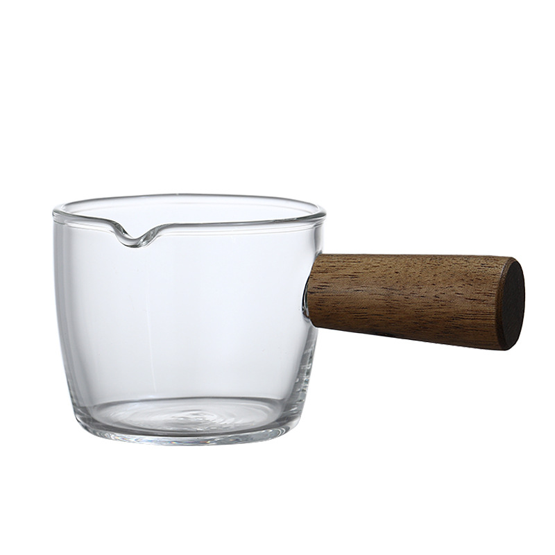 Procesamiento personalizado de café japonés leche de madera de vidrio leche de madera con escala mini leche de leche condimento jugo lata de leche