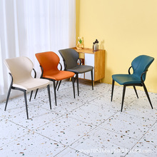 软包餐椅家用轻奢北欧茶椅子意式极简设计师洽谈酒店高级感餐桌椅