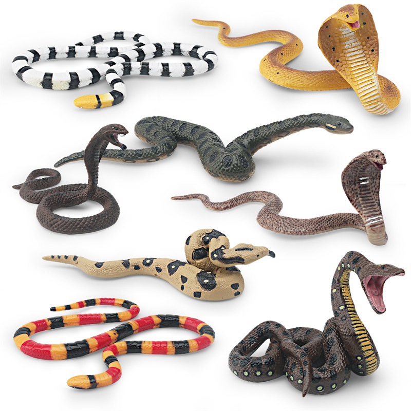 Children's early education cognitive reptile snake model toy, cobras, pythons, coral snakes, static model toy
