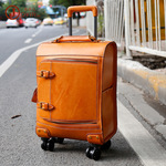 Род коробки колесного воловья кожа бизнес чемодан 20 дюймов ретро натуральная кожа багажник завод оптовая торговля