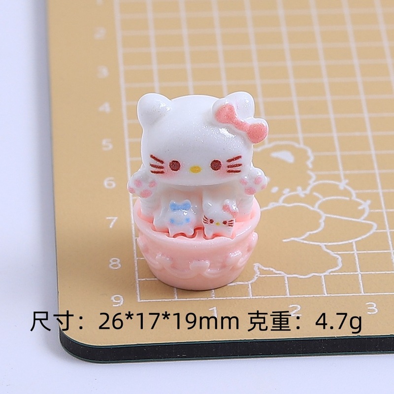 立体漫画猫ケーキ手作り diy ジュエリーアクセサリークリーム接着剤樹脂小物アクセサリーヘアピン手作り材料|undefined
