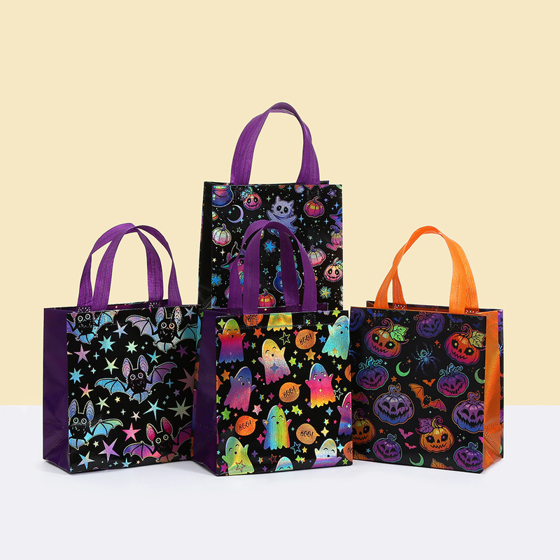 ハロウィンポータブル不織布ショッピングバッグホリデーパーティーパーティーギフトキャンディ包装袋漫画プリントパイ|undefined