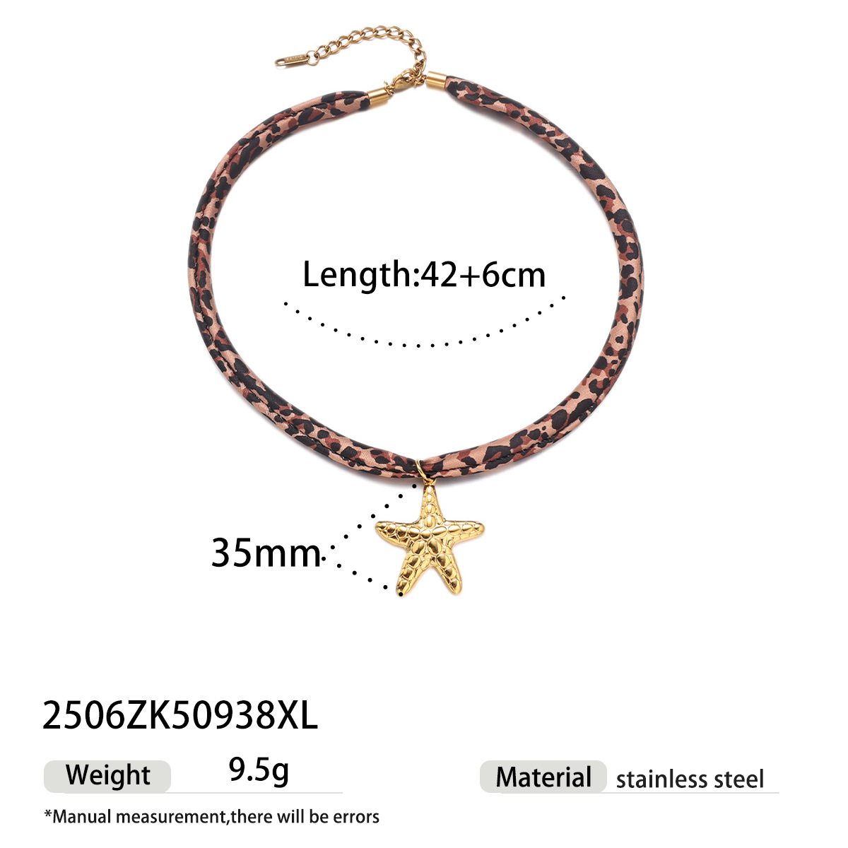 Tiana Europa y América collar de acero inoxidable dulce y fresco estilo de galía de galera variedad bufandas de seda de leopardo collar de acero de titanio joyería de venta caliente transfronteriza image 16