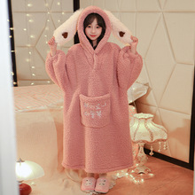 女童高级感超好看睡衣2025新款初中生女孩秋冬珊瑚绒加厚保暖睡裙