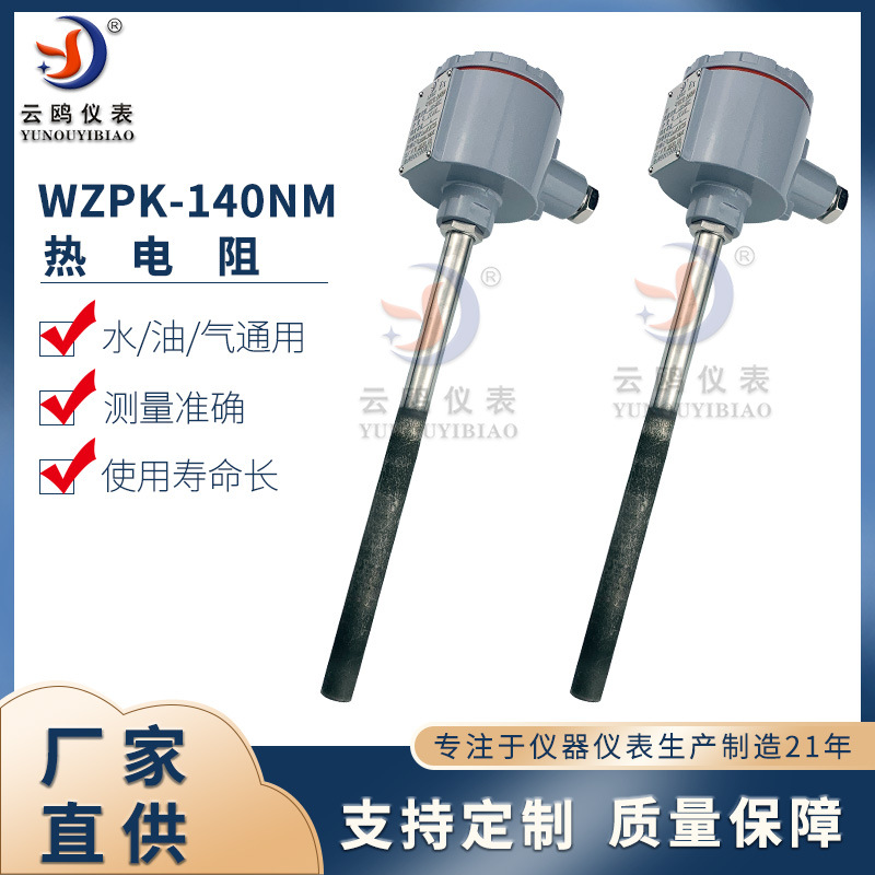 pt100 电厂水泥厂测温用耐磨热电阻 WZP-140NM高温喷涂耐磨热电阻