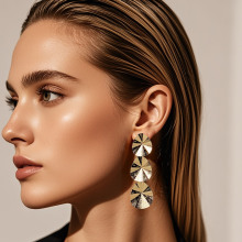 �羳���Ž������� ��Լ����ԲƬ����Ů dangle earringsF24440