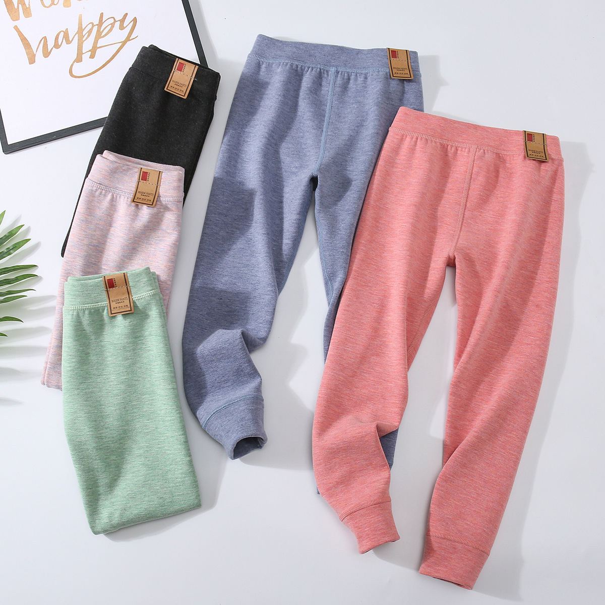 Winter children's woolen keep warm double-sided trousers