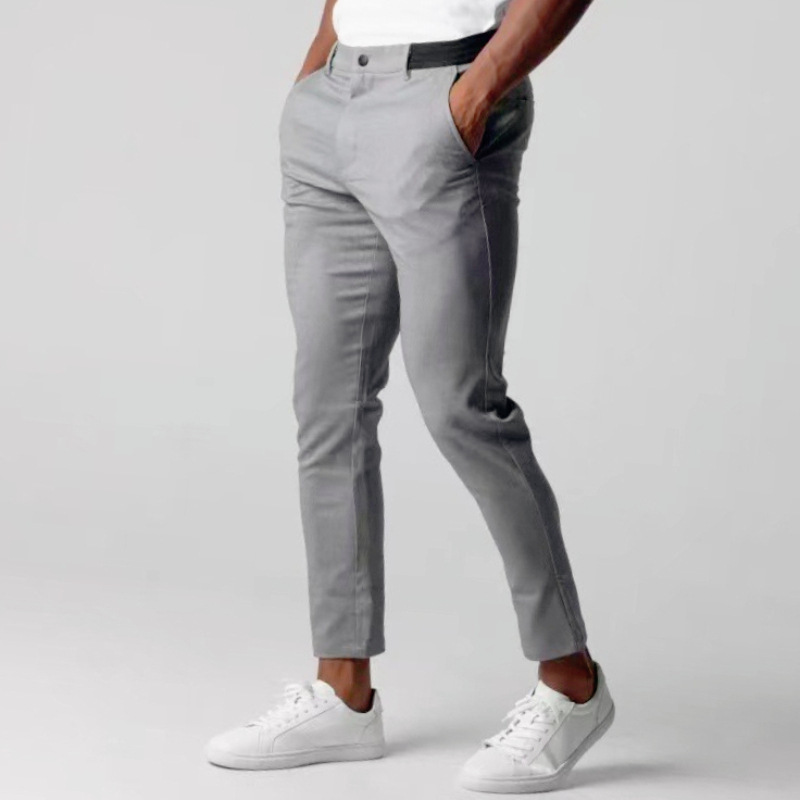 Cross-Border Hot-Selling Four-Season Men's Casual Pants, Men's Youth Business Versatile Jogging Cotton Long Pants, Wholesale Foreign Trade In-Stock