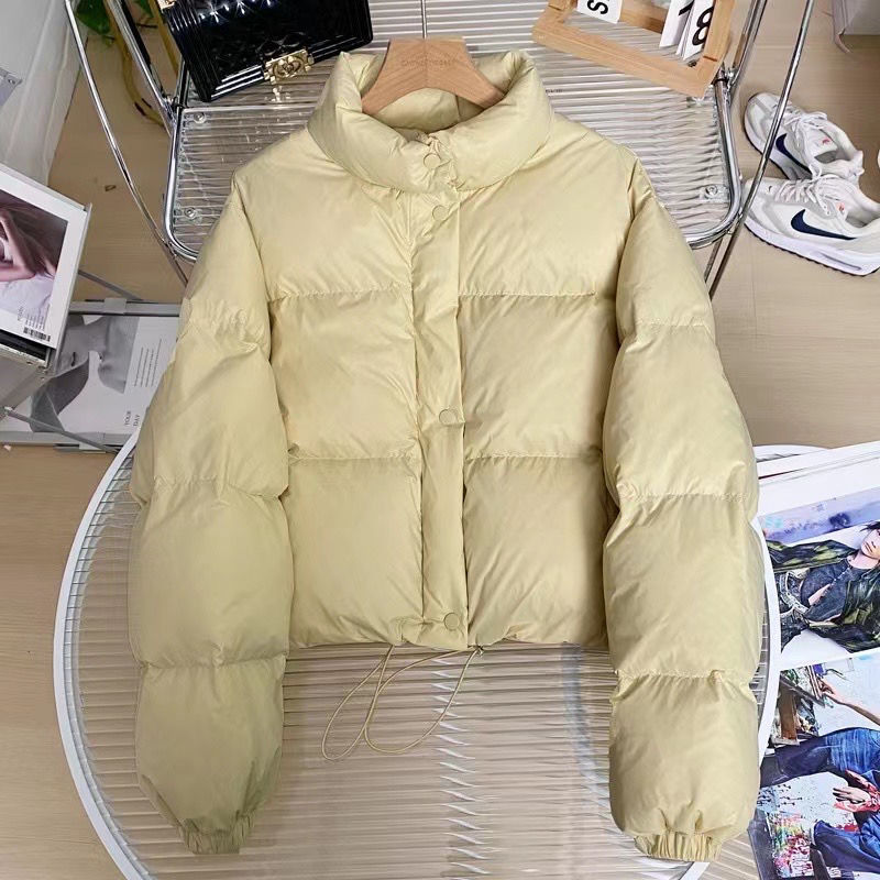 Dames donsjas met opstaande kraag witte eendendons winter_voghion.com