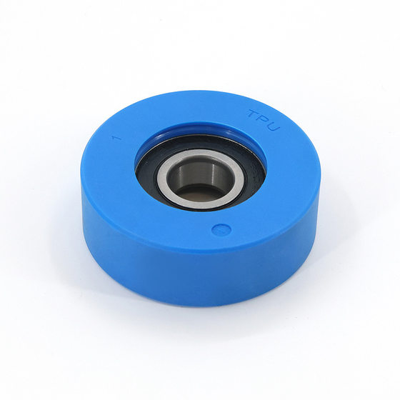 Elevator accessories aluminum core waterproof elevator step wheel escalator step chain main and auxiliary wheel blue polyurethane wheel