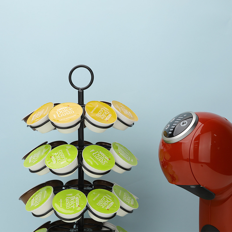 DOLCEGUSTO Cápsula de café rack Duqu KUSI bolsa de café caja de almacenamiento rack árbol de Navidad de 36 piezas de rotación