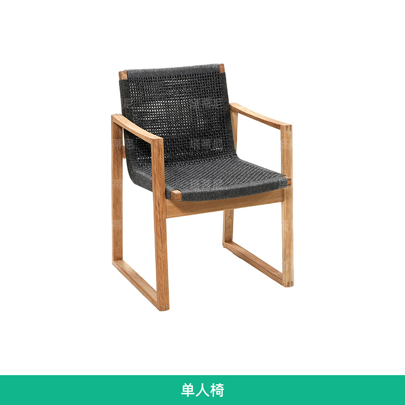 Mesa y silla al aire libre combinación de patio jardín terraza mesa moderna minimalista hotel villa impermeable solar madera maciza mesa larga