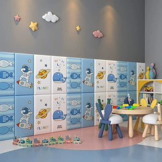 儿童房防撞床头软包自粘3d立体墙贴幼儿园榻榻米卧室墙围加厚靠垫