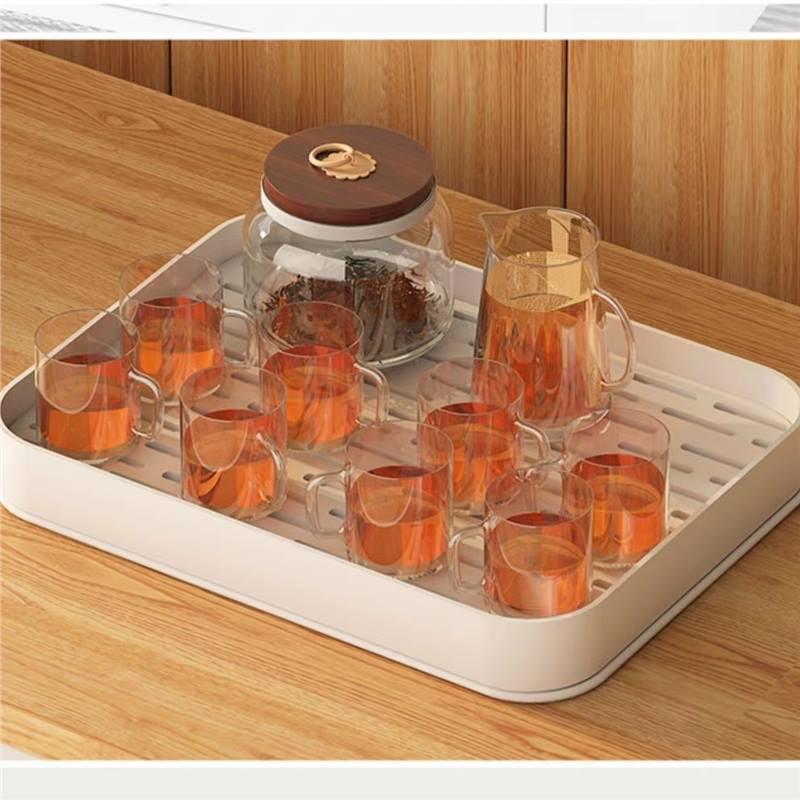ガラス製ティーカップやコーヒーカップを乾燥させるためのウォーターカップ収納ラック、家庭用デスクトップ二層トレイ、ウォーターカップ収納と排水ラック|undefined