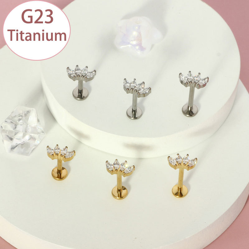Labret piercing jewelry detail image