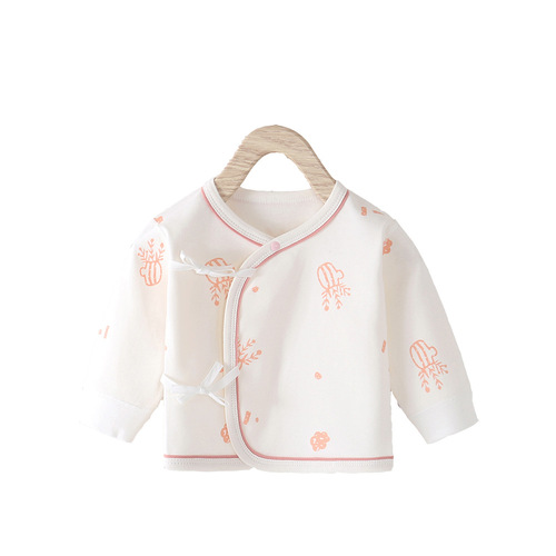 0~3 months newborn baby top pure cotton boneless unisex baby clothes autumn new arrival half-sleeve shirt