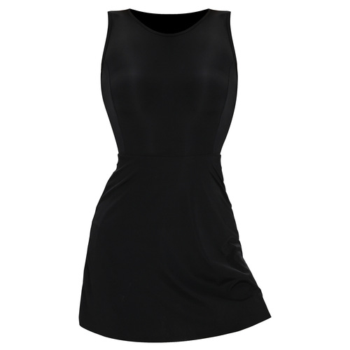 Ice silk cool nylon solid color sexy women's sleeveless sports dress golf tennis skirt domestic and foreign wholesale
