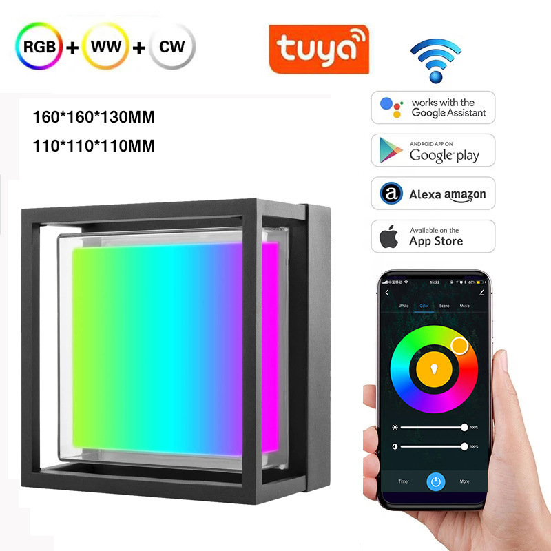 Cross-border Tuya Smart Outdoor Decorative Wall Lamp, Dimmable Color-Changing Ambient Light RGBWWCW Waterproof Wall Lamp Cross-border Tuya Smart Outdoor Decorative Wall Lamp, Dimmable Color-Changing Ambient Light RGBWWCW Waterproof Wall Lamp