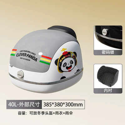 Electric car tail box — Storage Box for Electric Vehicle - gray-on-top-and-white-on-bottom-password-lock-sticker-free-lining