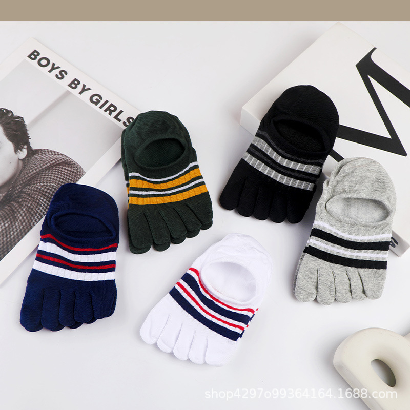 Five-finger socks men's invisible socks summer split-toe cotton socks sweat-absorbent thin breathable invisible non-slip summer men's short socks Five-finger socks men's invisible socks summer split-toe cotton socks sweat-absorbent thin breathable invisible non-slip summer men's short socks