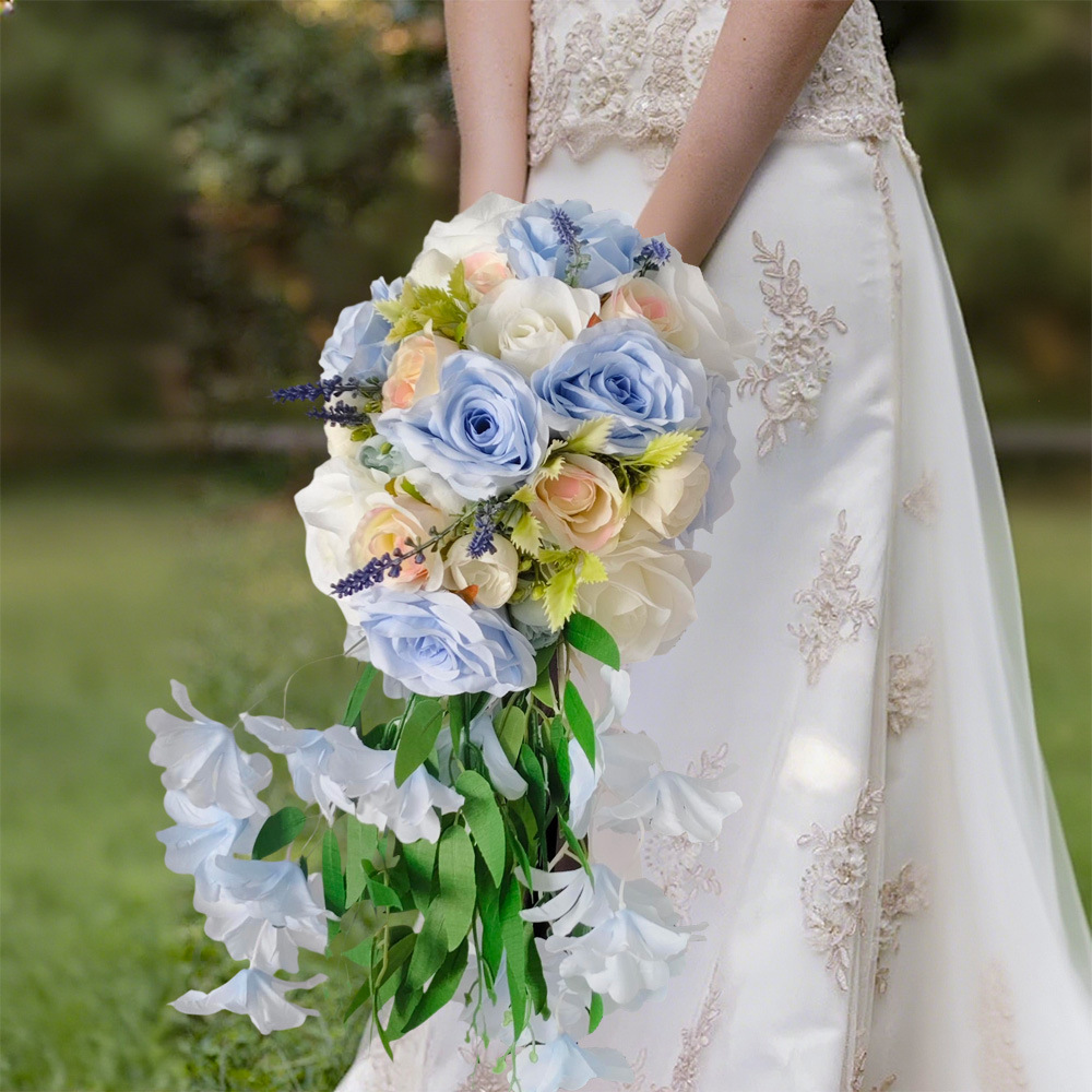 Cascada boda boda boda flores en la mano con flores disparar props regreso a la escuela temporada de graduación Amazon suministro transfronterizo