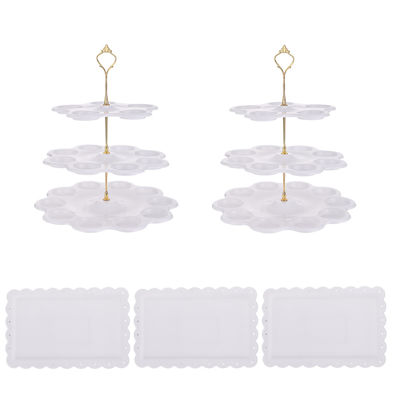 Estilo nórdico soporte de postre multi-capa soporte de la torta de la sala de estar mesa de café merienda plato Plato de frutas combinación merienda Candy soporte de exhibición