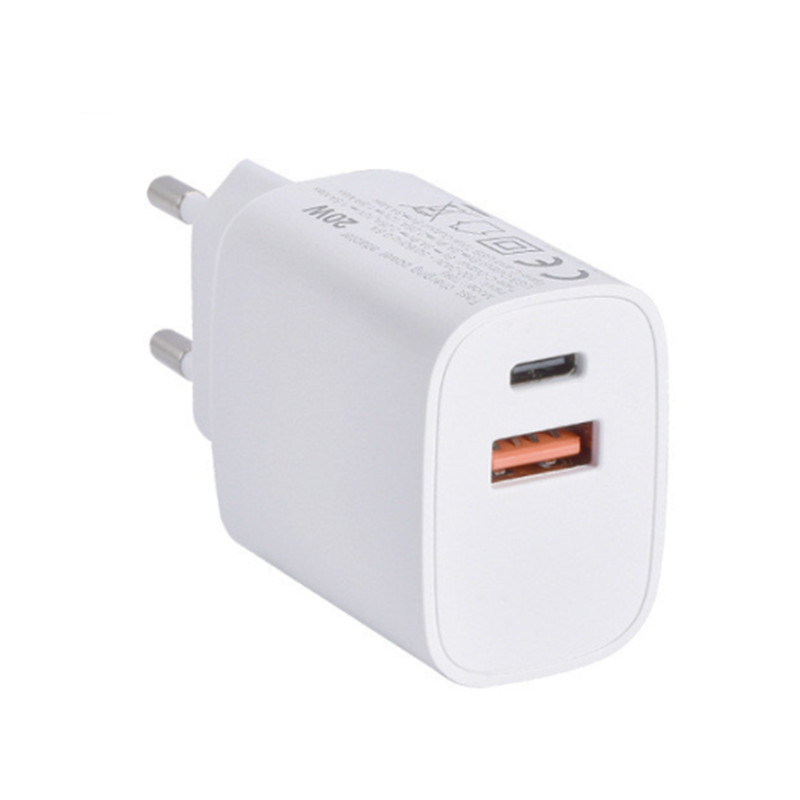 European Standard Spot Pd20W Fast Charging Head Charger Set Dual-Port Usb-C Suitable for Apple Huawei Xiaomi Ce Certification