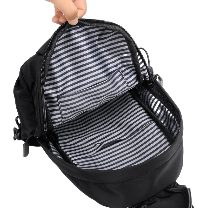 Mochila para hombre nuevo bolso casual multifuncional en el pecho USB viaje de negocios bolso crossbody bolsa de hombro de moda de tela Oxford