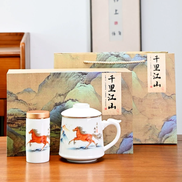 Champagne color instant success + tea can (mutton fat jade porcelain)